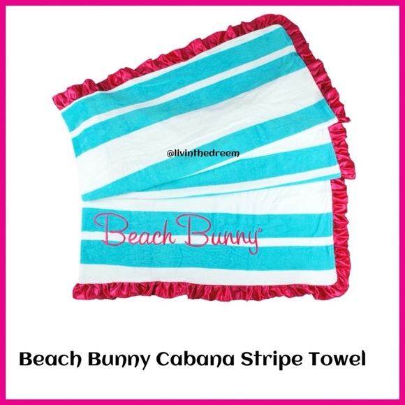 NWOT Beach Bunny Swimwear Cabana Stripe Towel - Picture 2 of 8